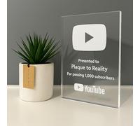 Premium YouTube Subscriber Play Button Award (Clear)