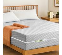 Premium Zipped Mattress Protector Full Encasement Anti Bed Bug Mattress Zip Cover 30cm Deep & Hypoallergenic Matress Covers with Double Side Zipper Closure (Light Grey, King)