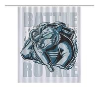 PremiumBattle Royale ,cattle Fabric Shower Curtain with 12 C-Shaped Hooks, Stainless Grommets, Splash Guard - Curtains with Hooks, Shower Curtain with Hooks, Washable Shower Curtain56.30x70.87Inch（143
