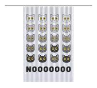 PremiumCat Gradient Drives The OcD Crazy NOOOOOOO Fabric Shower Curtain with 12 C-Shaped Hooks, Stainless Grommets, Splash Guard - Curtains with Hooks, Shower Curtain with Hooks, Washable Shower Curta