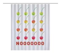 PremiumCherry Obsession Madness Nooooooo Fabric Shower Curtain with 12 C-Shaped Hooks, Stainless Grommets, Splash Guard - Curtains with Hooks, Shower Curtain with Hooks, Washable Shower Curtain56.30x7
