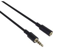 PremiumCord 3.5mm 4 Pin Audio Voice Audio Jack Cable - Allows Microphone Aux Headset Audio Extension Cable M/F Length 1m
