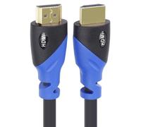 PremiumCord 4K HDMI 2.0b Cable, Resolution UHD 4K @ 60Hz 2160p, 3D, ARC, HDCP, Gold-Plated Connectors, Black/Blue PVC Connectors, Length 0.5 m