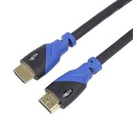 PremiumCord 4K HDMI 2.0b Cable, Resolution UHD 4K @ 60Hz 2160p, 3D, ARC, HDCP, Gold-Plated Connectors, Black/Blue PVC Connectors, Length 0.5 m
