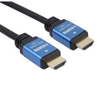 PremiumCord 4K HDMI 2.0b Cable, Resolution UHD 4K@60Hz 2160p, 3D, ARC, HDCP, Gold Plated Metal Connectors, Black and Blue, Length 2 m