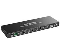 PremiumCord 4K HDMI 4:1 KVM Switch with Remote Control, UHD 4K 2160p 60Hz, Full HD 1080p, USB Transmission, HDMI 2.0, HDR, 3D, No Delay, Metal Housing