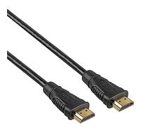 PremiumCord 4K HDMI Cable M/M 10.2 Gbps Gold-Plated Connectors with Audio Return Channel, Compatible with Video 4K UHD 2160p, Deep Colour, 3D, HDR, 3x Shielded, Black, 1.5 m