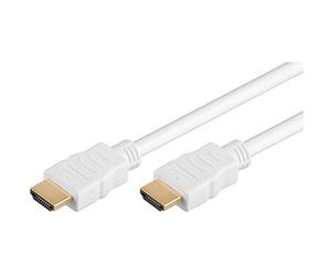 PremiumCord 4K High Speed HDMI + Ethernet Cable 10 m, Compatible with Video 4K 2160p, Full HD 1080p, Deep Colour, 3D, ARC, HDR, 3x Shielded, 10.2 Gbps, Gold-Plated Connectors, White