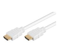 PremiumCord 4K High Speed HDMI + Ethernet Cable 2 m, Compatible with Video 4K 2160p, Full HD 1080p, Deep Colour, 3D, ARC, HDR, 3x Shielded, 10.2 Gbps, Gold-Plated Connectors, White