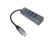 PremiumCord 5G SuperSpeed USB-C Hub for 4X USB A, USB 3.2 Gen 1, Data Transfer 5 Gbps, Charging 5 V, Metal Housing, Length: 15 cm