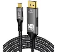 PremiumCord 8K Cable USB-C to DisplayPort 1.4, USB 3.2 Gen 2, Male to Male, Resolution 8K @ 60Hz, 4K @ 144Hz, Full HD 1080p, HDCP2.2, Colour Black, Length 2 m