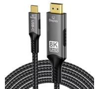 PremiumCord 8K Cable USB-C to HDMI 2.1, USB 3.2 Gen 2, Male to Male, Resolution 8K @ 60Hz, 4K @ 144Hz, Full HD 1080p, HDCP2.2, Colour Black, Length 2 m
