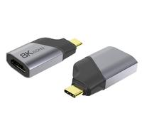 PremiumCord 8K USB-C to HDMI M/F Adapter, HDMI 2.1, UHD 8K 4320p 60Hz, 4K 2160p 144Hz, HDR10+, HDCP 2.3, 48 Gbps, Aluminum Housing, Space Grey