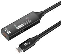 PREMIUMCORD Active USB-C Extension Cable with Repeater 5 m, Type C Female to Male Connector, USB 3.2 Gen 2 SuperSpeed+ 10Gbit/s, Double Shielded, Aluminium Case, Black, Length 5 m