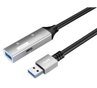 PremiumCord Active USB Extension Cable with Repeater 10 m, USB A Female to Male, USB 3.2 Gen 1 Super Speed 5 Gbit/s, 2x Shielded, AWG20/28, Aluminium Housing, Colour Black, Length 10 m