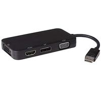 PremiumCord Adapter DisplayPort to DP + HDMI + DVI + VGA, Video 4K @ 60Hz UHD 2160p (over DP), Full HD 1080p 60 Hz, Length: 20 cm, Black