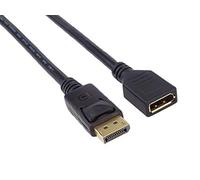 PremiumCord DisplayPort extension cable M/F 2 m, up to 10.8 Gbps, compatible with video full HD 1080p, HDCP, black kportmf1-02, 2 m