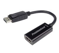 PremiumCord Displayport to HDMI Adapter, Video 4K @ 30Hz UHD 2160p, Full HD 1080p 60Hz, 3D, DisplayPort Male to HDMI Female, Length: 20 cm, Black