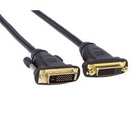 PremiumCord DVI Extension Cable - 3m, Dual-Link, DVI-D (24+1) Female to Male, Digital, Full HD 1080p 60Hz, Colour Black, kpdvimf3, 3 m