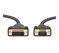 PremiumCord DVI-VGA Connection Cable 1 m DVI-I (24+5) VGA 15-Pin Male to Male Cable for PC (Analogue) / DVI-I Devices Colour Black