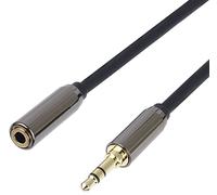 PremiumCord Extension HQ Jack Cable 3.5 mm, Jack Plug 3.5 mm, Stereo Jack Male to Female, Aux Headset Audio Extension Cable, Shielded, Metal Connector, M/F, Length 5 m
