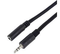 PremiumCord Extension Jack Cable 3.5 mm Jack 3.5 mm Male to Female Aux Headset Audio Extension Cable Shielded Colour Black Length 3 m