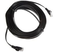 PremiumCord Flat Network Cable, Ethernet, LAN & Patch Cable, Cat6, UTP, Fast Flexible & Robust RJ45 Cable, 1 Gbit/S, AWG30/7, Copper Cable, 100% Cu, Black, 15 m