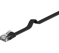 PremiumCord Flat Network Cable, Ethernet, LAN & Patch Cable, Cat6, UTP, Fast Flexible & Robust RJ45 Cable, 1 Gbit/S, AWG30/7, Copper Cable, 100% Cu, Black, 3 m