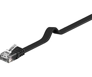 PremiumCord Flat Network Cable, Ethernet, LAN & Patch Cable, Cat6, UTP, Fast Flexible & Robust RJ45 Cable, 1 Gbit/S, AWG30/7, Copper Cable, 100% Cu, Black, 10 m