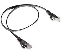 PremiumCord Flat Network Cable, Ethernet, LAN & Patch Cable Cat6, UTP, Fast Flexible & Robust RJ45 Cable 1Gbit/S, AWG30/7, Copper Cable 100% Cu, Black, 0.5 m