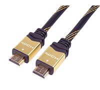 PremiumCord Gold 4K High Speed HDMI + Ethernet Cable 1.5 m, Compatible with Video 4K 2160p, Full HD 1080p, Deep Colour, 3D, ARC, HDR, 10.2 Gbps, Gold-Plated Connectors, Black/Gold