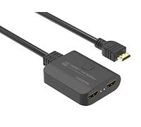 PremiumCord HDMI 2.0 Mini Splitter 1-2 Pigtail, Ultra HD 4K @ 60Hz, Full HD 1080p, HDCP 2.2, Downscaler, Plastic Housing, Colour Black