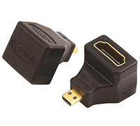 PremiumCord HDMI A to Micro HDMI Female to Male 90° Curved Full HD 1080p 3D Adapter Black Gold Plated Connectors kphdma-24