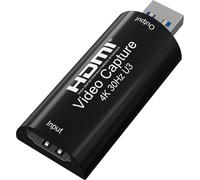 PremiumCord HDMI Capture/Grabber for Recording Video/Audio on Computer with USB, UHD Resolution 4K 2160p 30Hz, Full HD 1080p 60Hz, USB 3.0 Type A, Plug and Play, Black
