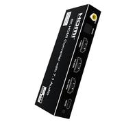 PremiumCord HDMI HDR10 Audio Extractor, Stereo Jack Outputs, SPDIF, RCA, HDMI, UHD 8K 4320p 60Hz, 4K 2160p 120Hz, Full HD 1080p, 40Gbps, Vrr, Dts, Dolby Atmos, Metal Case, Black