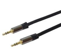 PremiumCord HQ 3.5mm Stereo Jack Cable 3.5mm Jack Male to Male Auxiliary Headphone Audio Connection Cable Shielded Metal Connector Braided M/M 1.5m