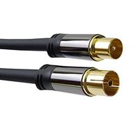 PremiumCord HQ TV Aerial Connection Cable M/F 75 Ohm (135 dB), 4X Shielded, Metal Connectors, Length 3 m