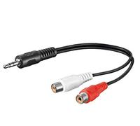 PremiumCord Jack to RCA Y Cable 0.2 m, Jack Plug 3.5 mm to 2x RCA Female Jack to RCA Stereo Audio for Digital Camera, TV, Mobile Phones, MP3, HiFi, Colour: Black