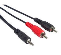 PremiumCord Jack to RCA Y Cable 5 m, Jack Plug 3.5 mm to 2x RCA Male Jack to RCA Stereo Audio for Digital Camera, TV, Mobile Phones, MP3, HiFi, Colour: Black