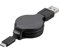 PremiumCord ku31cn1bk Winding Cable USB-C 3.1 to USB 2.0 Connection Cable 1 m, Charging and Data Cable, USB 3.1 Type C Male to USB 2.0 Type A Male, 3X Shielded, Colour Black, Length 1 m