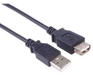 PremiumCord kupaa05bk USB 2.0 Extension Cable 0.5 m, Data Cable High Speed up to 480 Mbit/s, Charging Cable, USB 2.0 Type A Female to Male, 2x Shielded, Colour Black, Length 0.5 m