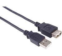 PremiumCord kupaa5bk USB 2.0 Extension Cable 5 m, Data Cable High Speed up to 480 Mbit/s, Charging Cable, USB 2.0 Type A Female to Male, 2x Shielded, Colour Black, Length 5 m