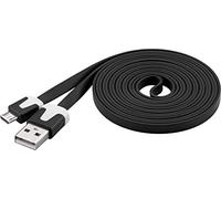 PremiumCord Micro USB PVC Flat Connection Cable - 2m USB A Male to Micro B Male 2.0 High Speed Data Cable, 2x Shielded AWG28 in Black