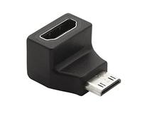 PremiumCord Mini HDMI C to HDMI Male to Female Curved Male Adapter 4K @ 60Hz Full HD 1080P Black