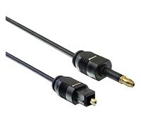 PremiumCord Mini Toslink Optical Audio Cable 3.5 mm to Toslink - 2 m Male to Male Digital Cable for Stereo System HiFi Sounbar TV HQ Audio Gold-Plated Colour Black