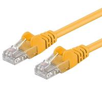 PremiumCord Network Cable, Ethernet, LAN & Patch Cable CAT5e, UTP, Quick Flexible & Robust RJ45 Cable 1Gbit/S, AWG 26/7, Copper Cable 100% Cu, Yellow, 15 m