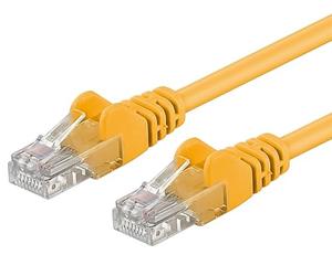 PremiumCord Network Cable, Ethernet, LAN & Patch Cable CAT5e, UTP, Quick Flexible & Robust RJ45 Cable 1Gbit/S, AWG 26/7, Copper Cable 100% Cu, Yellow, 1 m