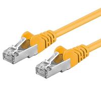 PremiumCord Network Cable, Ethernet, LAN & Patch Cable CAT6a, 10Gbit/s, S/FTP PIMF Shielding, AWG 26/7, 100% Cu, Quick Flexible and Robust RJ45 Cable, Yellow, 0.25 m