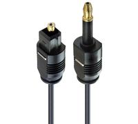 PremiumCord Optical audio cable mini Toslink 3.5mm to Toslink - 1m, male to male, digital cable for stereo system HiFi Sounbar TV, HQ audio, gold-plated, color black 1 m