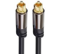 PremiumCord Optical Audio Cable Toslink - 2 m Outer Diameter 6 mm Toslink Plug on Male Digital Cable for Hi-Fi Stereo System Soundable TV HQ Audio Soldered Colour: Black, Silver, Gold